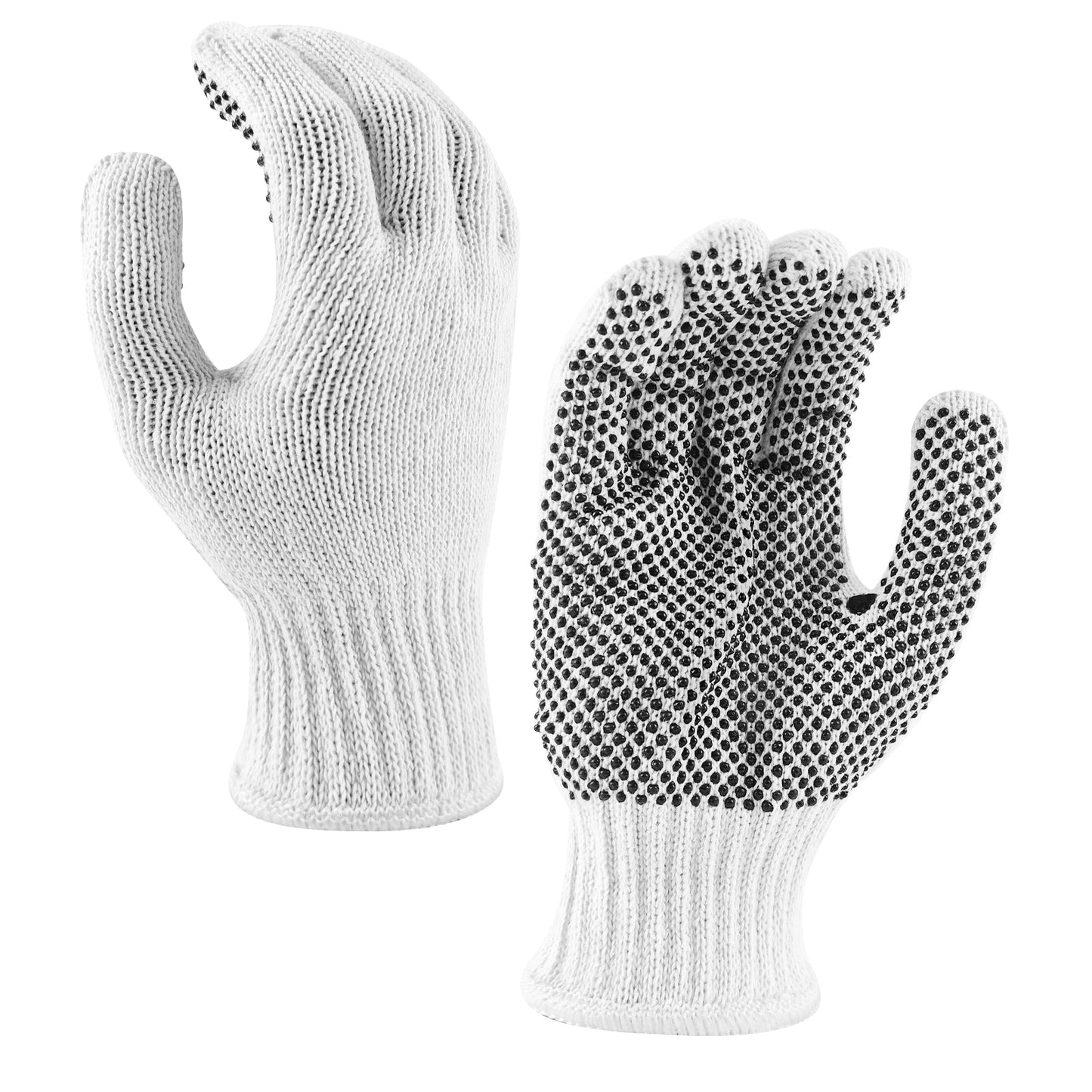 Single Sided PVC Dots Cotton Polyester Work Gloves String Knit